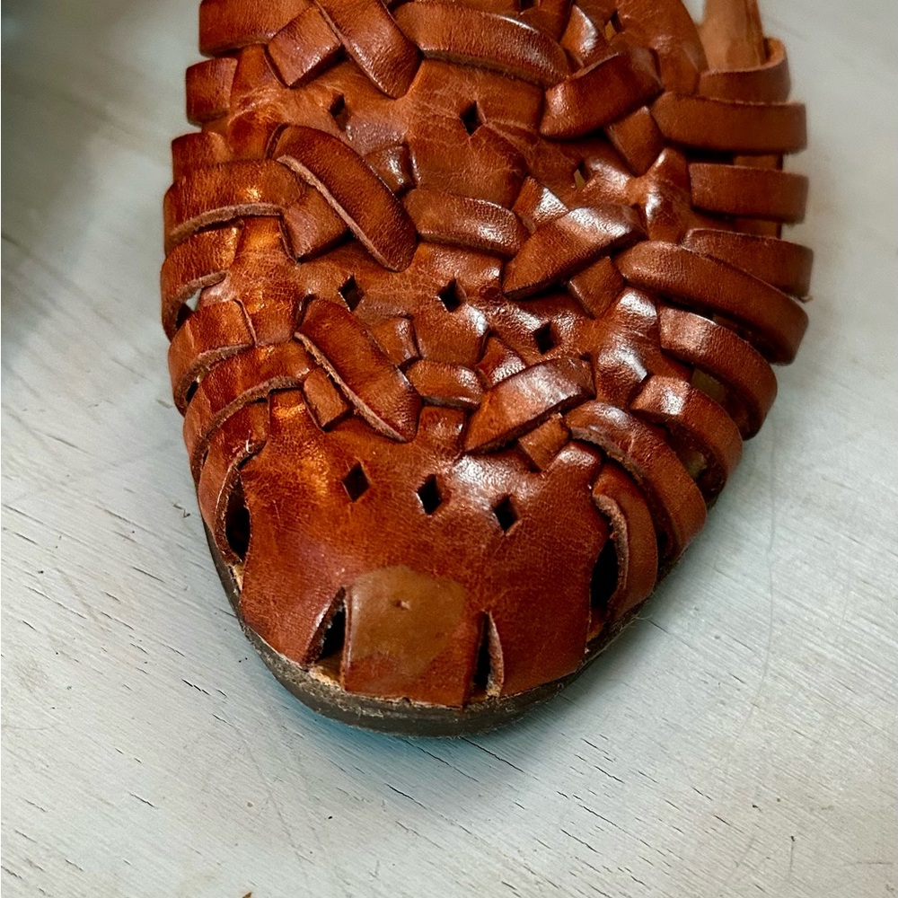 Basic Editions Brown Leather Loafers With Woven D… - image 6